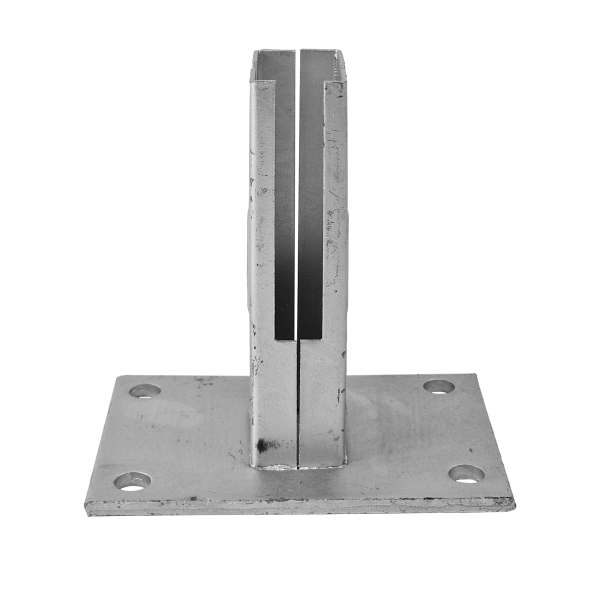 Restposten Bodenplatte 10x15 cm (für 6x4 cm Pfosten) verzinkter Stahl
