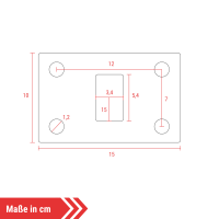 Bodenplatte 10 x 15 cm für 6 x 4 cm in Anthrazit
