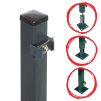 ESSENTIAL Bodenplatten-Pfosten 4x4 cm Anthrazit (89 cm)