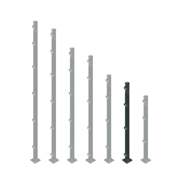 ESSENTIAL Bodenplatten-Pfosten 4x4 cm Anthrazit (109 cm)