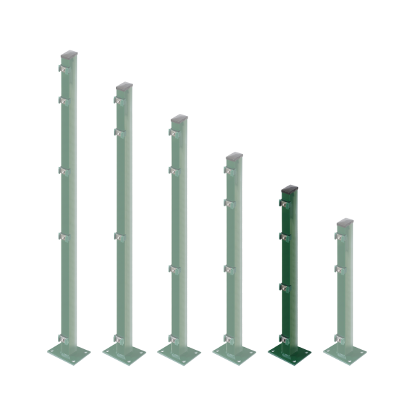 EASY Pfosten mit Bodenplatte 6x4 cm Moosgrün (109 cm)