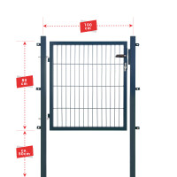 ESSENTIAL Einzeltor 100 x 80 cm in Anthrazit