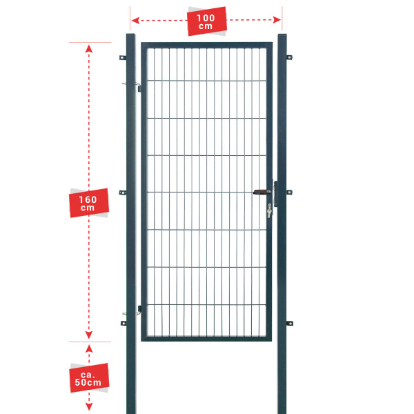 ESSENTIAL Gartentor Anthrazit (100x160 cm)