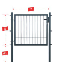 ESSENTIAL Einzeltor 120 x 80 cm in Anthrazit