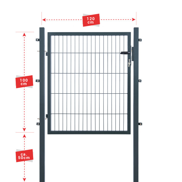 ESSENTIAL Einzeltor 120 x 100 cm in Anthrazit