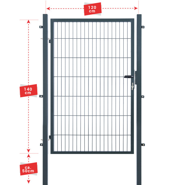 ESSENTIAL Einzeltor 120 x 140 cm in Anthrazit