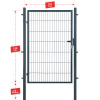 ESSENTIAL Gartentor Anthrazit (120x140 cm)