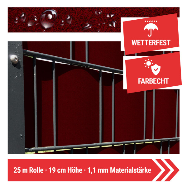 EXCLUSIVE Sichtschutzrolle Rot 25m