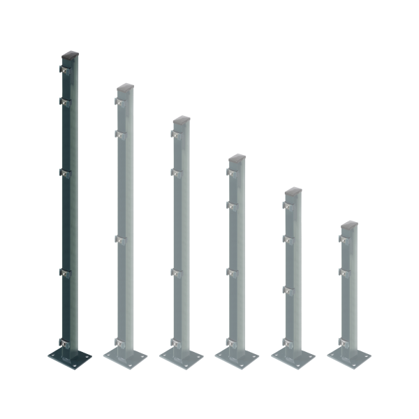 B-Ware EASY Bodenplattenpfosten mit angeschweißter Bodenplatte Anthrazit 6x4x189 cm 2. Wahl