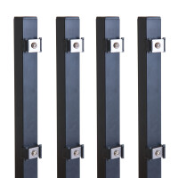 4x Pfosten EXCLUSIVE zum Einbetonieren 200 cm Anthrazit