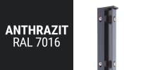 S-LINE Eckpfosten 6x4x180 cm mit Abdeckleiste Anthrazit