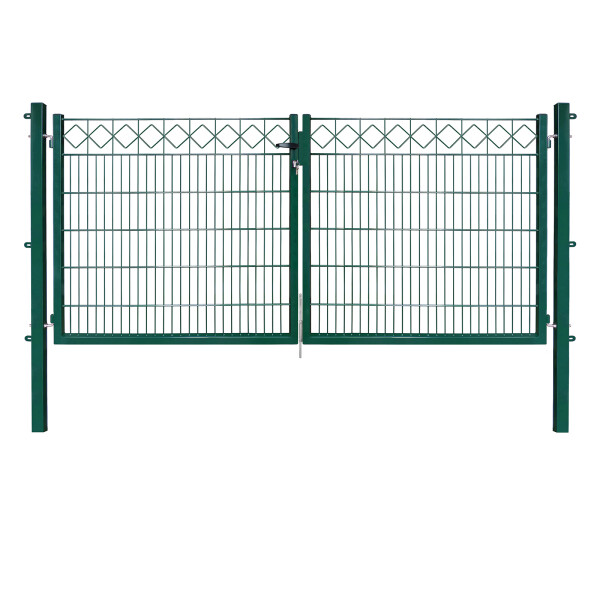 EXCLUSIVE Gartentor KARO 300 x 120 cm in Moosgrün