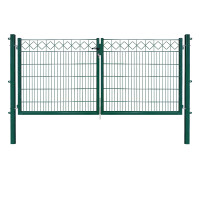 EXCLUSIVE Gartentor KARO 300 x 120 cm in Moosgrün