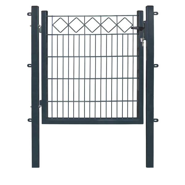EXCLUSIVE Gartentor KARO 100 x 100 cm in Anthrazit