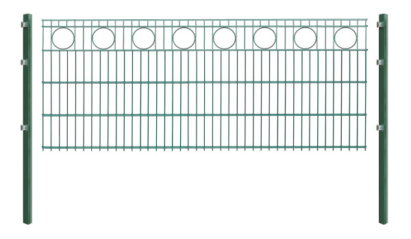 Komplettset Dekormattenzaun "Ring" 80 cm x 10 m Grün