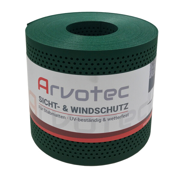 EXCLUSIVE Sichtschutzstreifen "Gelocht" Rolle 25 Meter Moosgrün (RAL 6005)