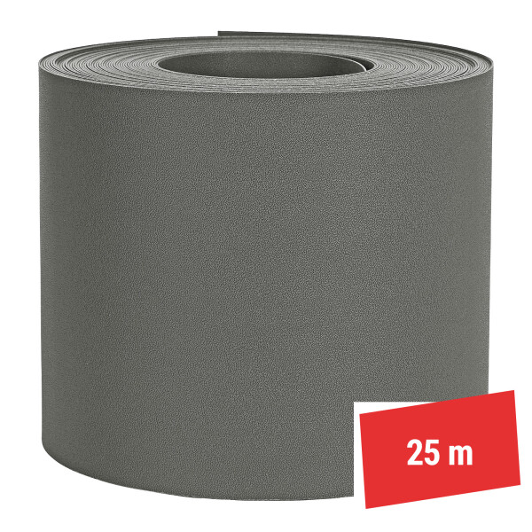 EXCLUSIVE Sichtschutzstreifen "Genarbt" Rolle 25 Meter Steingrau (RAL 7030)