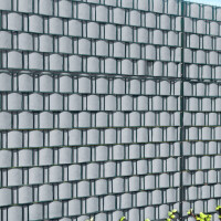 EXCLUSIVE Sichtschutzstreifen "Genarbt" Rolle 25 Meter Lichtgrau (RAL 7035)