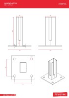 ESSENTIAL Bodenplatte für 6x4 cm Pfosten Anthrazit
